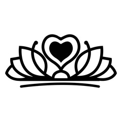 Quinceanera heart tiara element © Vexels