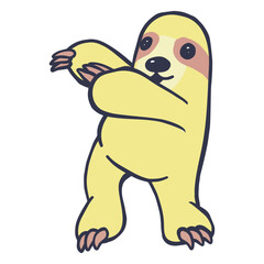 Sloth doing gymnastics cartoon