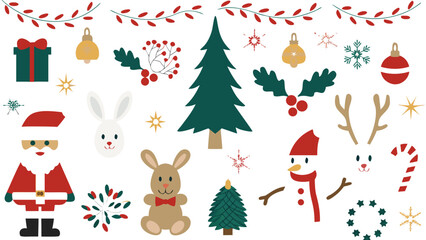 Naklejka premium christmas and new year elements