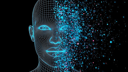Digital Human Face Deconstructing into Pixels and Data Streams artificial intelligence