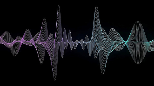 Abstract Sound Waveform Visualization With Purple and Teal Gradient audio equalizer