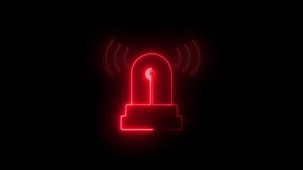 A vivid representation of a red emergency alert light, symbolizing urgency, safety, and warning in digital environments.4k video animation.