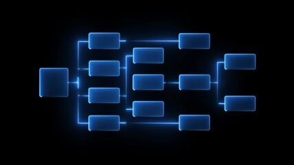 Abstract glowing workflow diagram overlay. Business process mapping and data structure visualization. Digital flowchart interface. Smart planning, project task management. HD video glowing animation. - Powered by Adobe