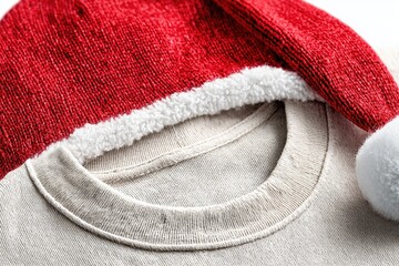 Merry christmas hand lettering with evergreen branches, holly leaves and red berries covered in snow for the festive holiday season