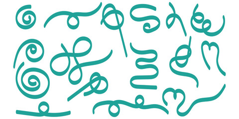 Underline Vector Set Hand-Drawn Brush Strokes and Vintage Dividers. Calligraphic Underline and Border Vector. Black Brushstroke Underlines and Swirl Dividers. Eps 10. Black marker and brush stroke set