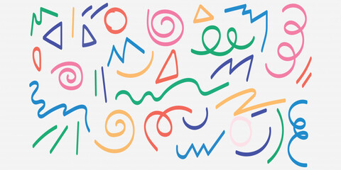 Chalk lines, Hand drawn vector Pencil underlines, kids crayon strips, brush line in sketch style. Vector horizontal chalk lines vector illustration isolated on white background.