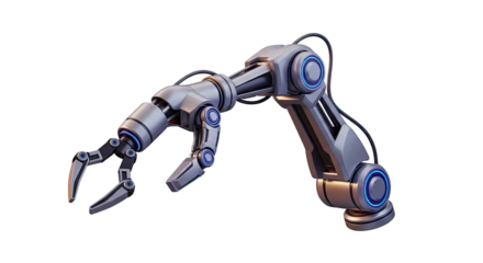 Industrial robotic arm automated gripper technology machine render