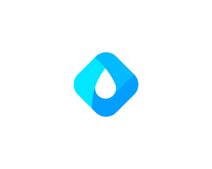 Abstract water aqua oil drop  logo design template. Waterdrop negative space logotype