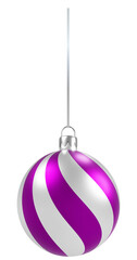 Striped Christmas Ball Ornament on a String