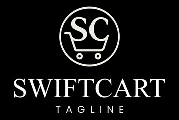 Fototapeta premium SwiftCart SC Monogram Minimal E-commerce Logo Design