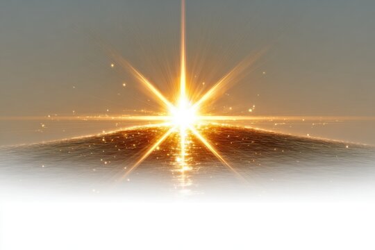 Gold light streaks flare, abstract energy explosion in space, light ray burst background - Powered by Adobe