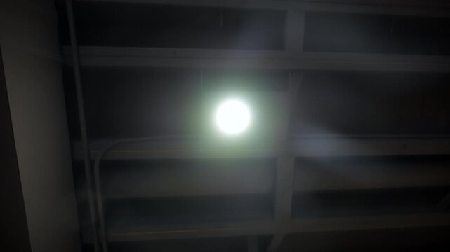 HVAC heating, air ventilation, conditioning systems under ceiling in basement in residential house under renovation process