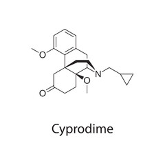 Cyprodime molecular structure, μ-opioid receptor antagonist research ligand, clean scientific vector diagram, skeletal chemical formula