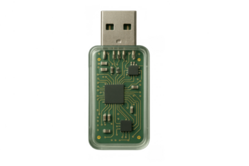 Usb flash drive showing internal circuit board, illustrating data storage, digital technology, and computing
