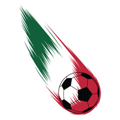 Mexico Flag Soccer Ball Illustration with Fast Dynamic Motion