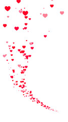 valentines day red hearts trail on transparent background,png pink heart romantic love and marriage anniversary design element	