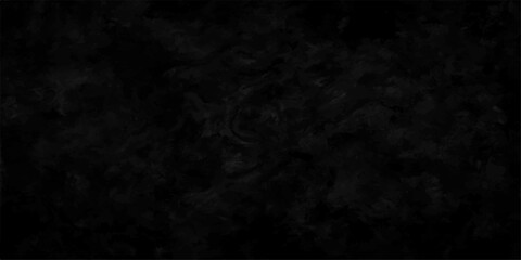 Abstract black paper texture background with dark smoke pattern and subtle blue light