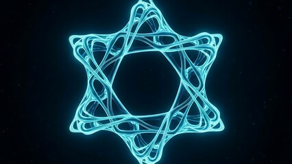 Glowing star of david abstract representation of judaism and jewish identity on black