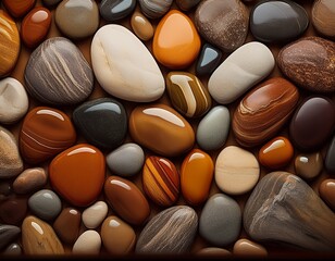 natural pebble texture displaying a mix of earth tones and smooth shapes