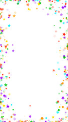 colorful stars confetti frame border isolated on transparent background, png vertical birthday party overlay celebration social media design element	