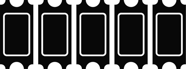 Blank Tickets for Events or Raffles, Featuring Rounded Corners and a Simple, Clean Design