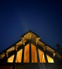 lake house at night
