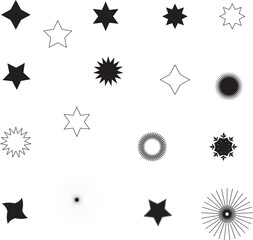 Star Icon Pack for Party and New Year Decor &ndash; Vector