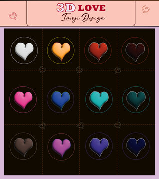 3d love imoji design vector design new imoji design 3d