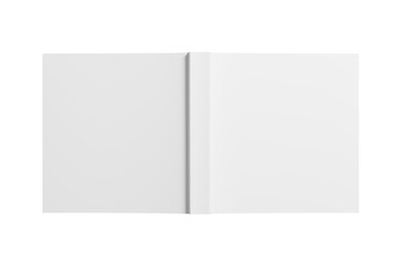 Square Softcover Book White Blank 3D Rendering Transparent Background Mockup PNG
