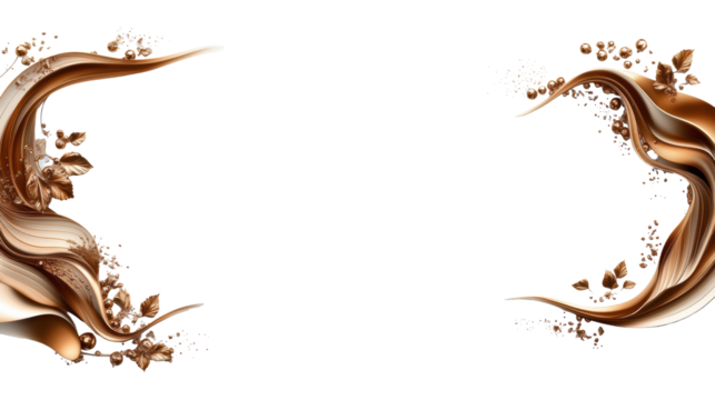 Elegant Copper Decorative Element on Transparent