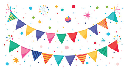 Bright and cheerful background with colorful bunting, perfect for a celebration or festive event..eps