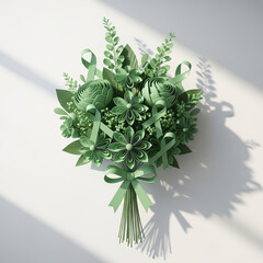 Green Paper Bouquet Representing Hope and Awareness for Mental Health Awareness Month