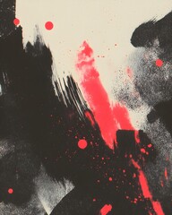abstract black and red paint splatter artwork grunge painted background