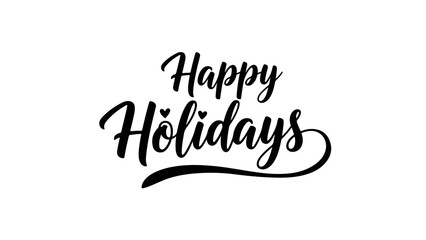 Elegant Happy Holidays calligraphic script lettering, perfect for festive greeting cards, celebration banners, and seasonal event designs