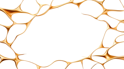 Abstract Gold Decorative Element on Transparent Background