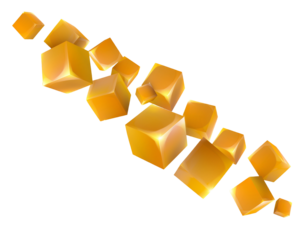 gold cubes isolated on white