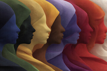 female empowerment, an abstract art piece celebrating womens achievements with a colorful and artistic flair