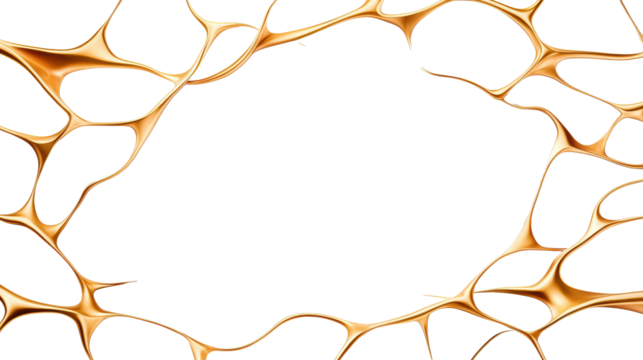Abstract Gold Decorative Element on Transparent Background