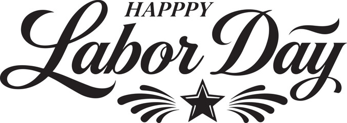 Happy Labor Day handwritten calligraphy vector illustration