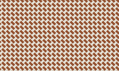 長方形を絞った図形のレンガのような茶色とベージュのバスケットウィーブ模様