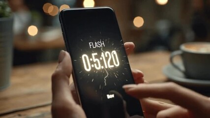 Animated fire burning around countdown timer. Urgent 'Flash Sale' text, sparks flying. Hot deal concept, motion graphics, fire animation, hot deal, urgency, burning, digital