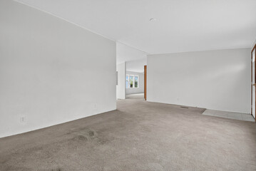 Flexible Versatile Space, Spacious Area With Neutral Flooring, Wide Open Room With Kitchen View