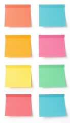 Colorful sticky notes on white background