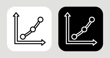 Market Curve Icon In Black and White Line Style