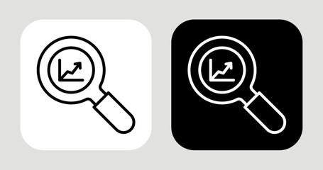 Trend Focus Icon In Black and White Line Style