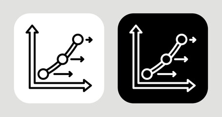 Obraz premium Market Flow Icon In Black and White Line Style