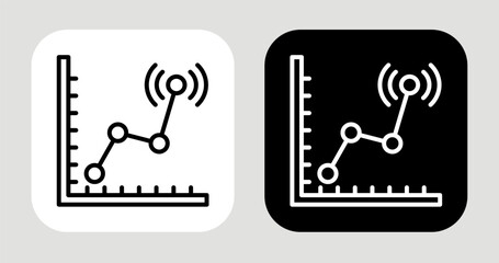 Market Signal Icon In Black and White Line Style