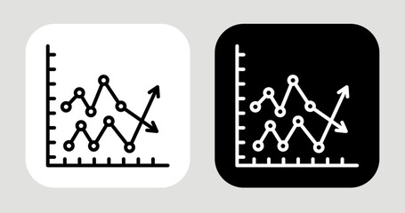 Trend Shift Icon In Black and White Line Style