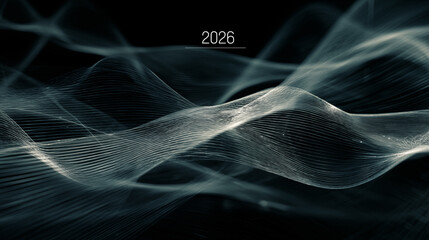 Ethereal abstract waves symbolizing the intricate future of technology and IT in 2026, visualizing interconnected digital evolution and sophisticated data networks