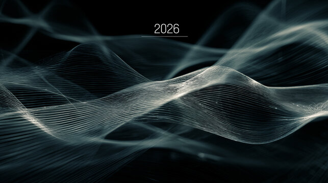 Ethereal abstract waves symbolizing the intricate future of technology and IT in 2026, visualizing interconnected digital evolution and sophisticated data networks - Powered by Adobe